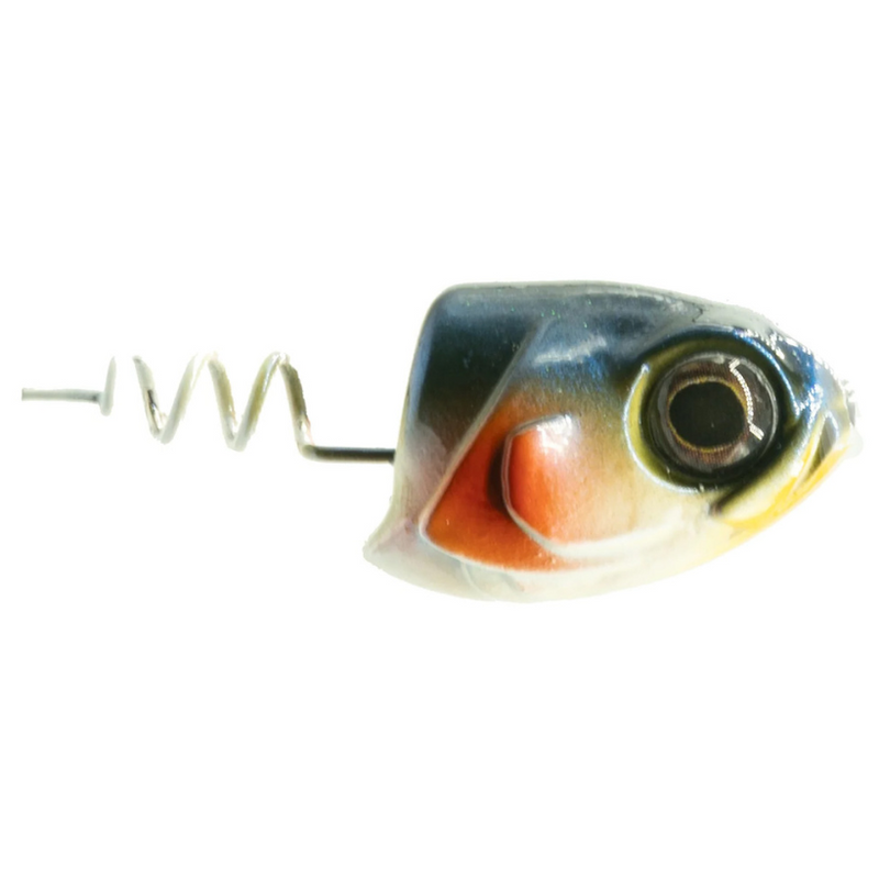 Load image into Gallery viewer, 6th Sense Treble Head Jig Head with built-in screw lock for secure soft plastic swimbait rigging. Perch Gill