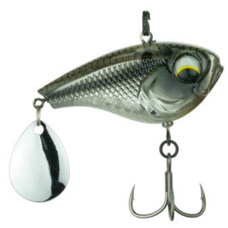 Load image into Gallery viewer, 6th Sense Gyro Tail Spinner with realistic paint, spinning blade, and distressed baitfish profile for bass fishing. Shad Burst