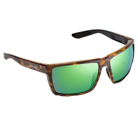 Bajio Sigs Sunglasses - Brown Tortoise Matte Frames and Green Mirror Glass Lens