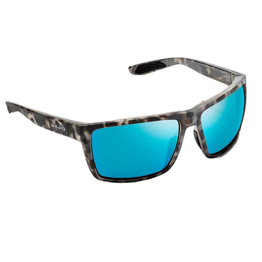 Bajio Sigs Sunglasses - Gray Tortoise Matte Frames and Blue Mirror Glass Lens