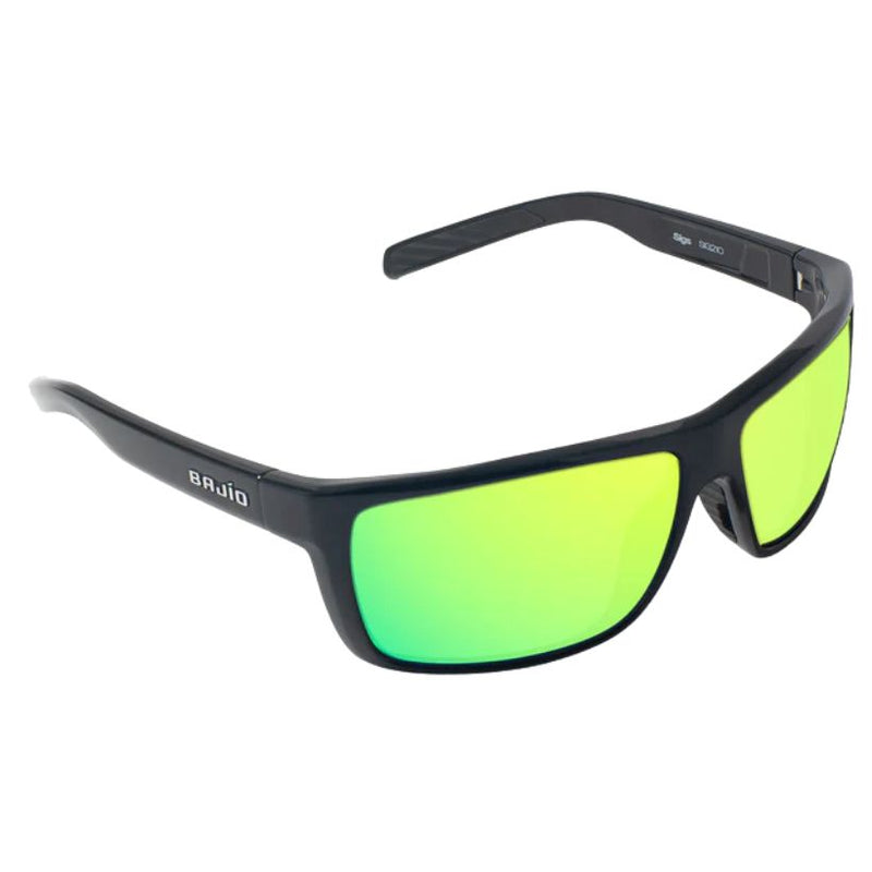Load image into Gallery viewer, Bajio Sigs Sunglasses - Black Gloss with Green Mirror Glass