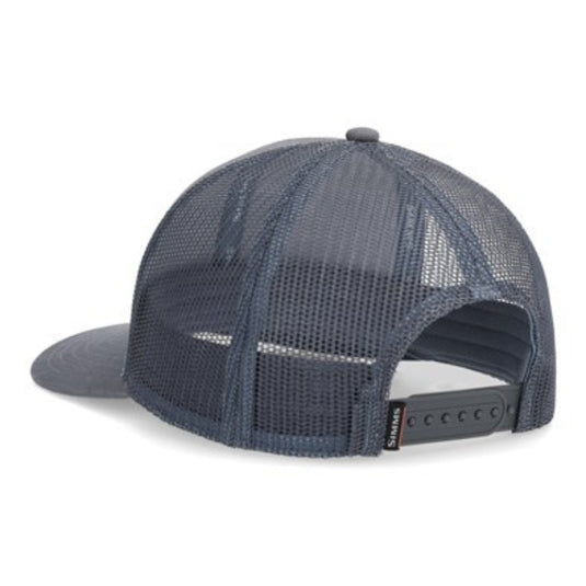 Simms Double Haul Icon Trucker Hat – Mid-Crown Fit with Mesh Back and Simms Fish Logo Patch