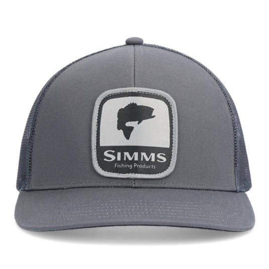 Simms Double Haul Icon Trucker Hat – Mid-Crown Fit with Mesh Back and Simms Fish Logo Patch