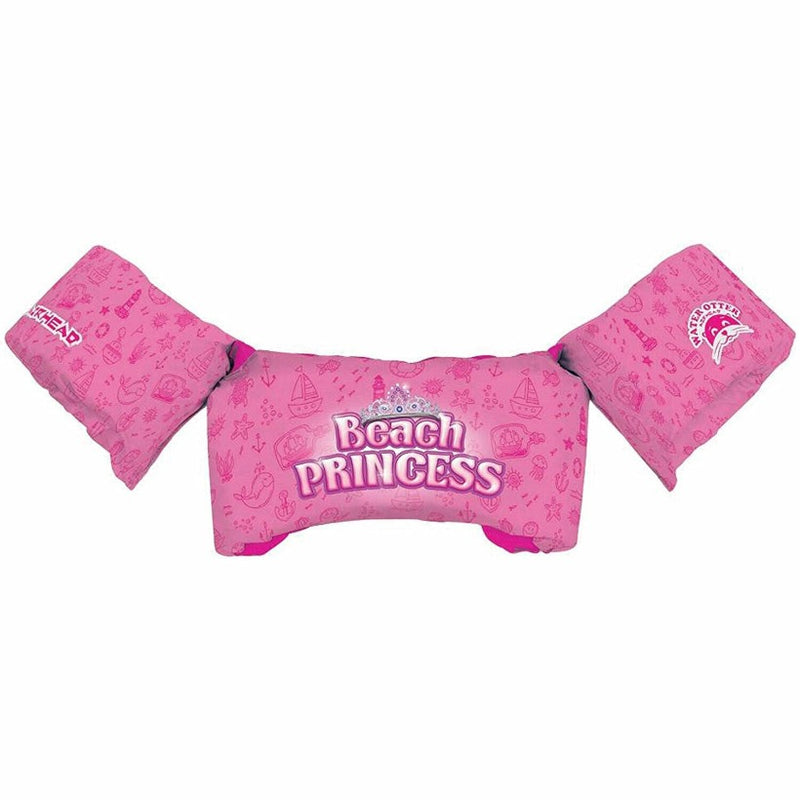 Load image into Gallery viewer, Airhead Water Otter Kids Life Jacket – Beach Princess design with colorful tropical theme