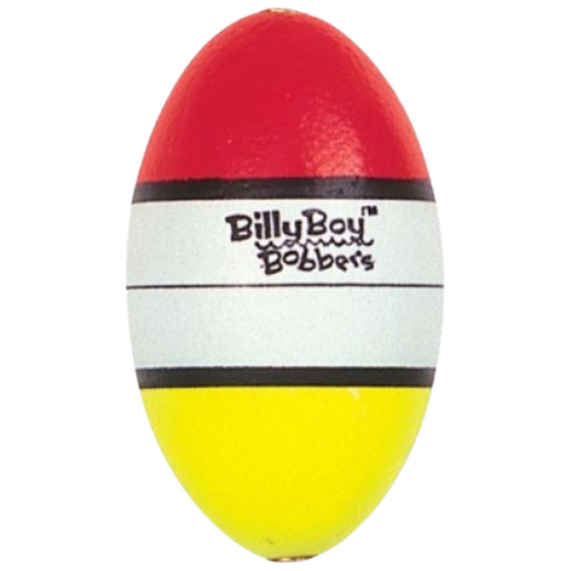 Load image into Gallery viewer, Betts Billy Boy Foam Oval Bobbers - Red, White, and Chartreuse