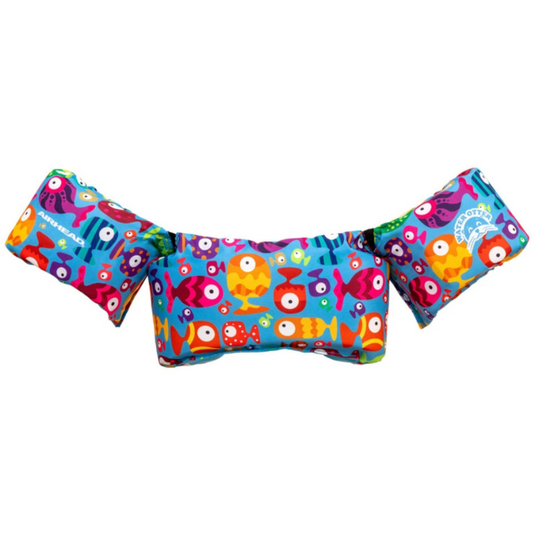Airhead Water Otter Kids Life Jacket – Big Eyed Fish design featuring playful aquatic graphics
