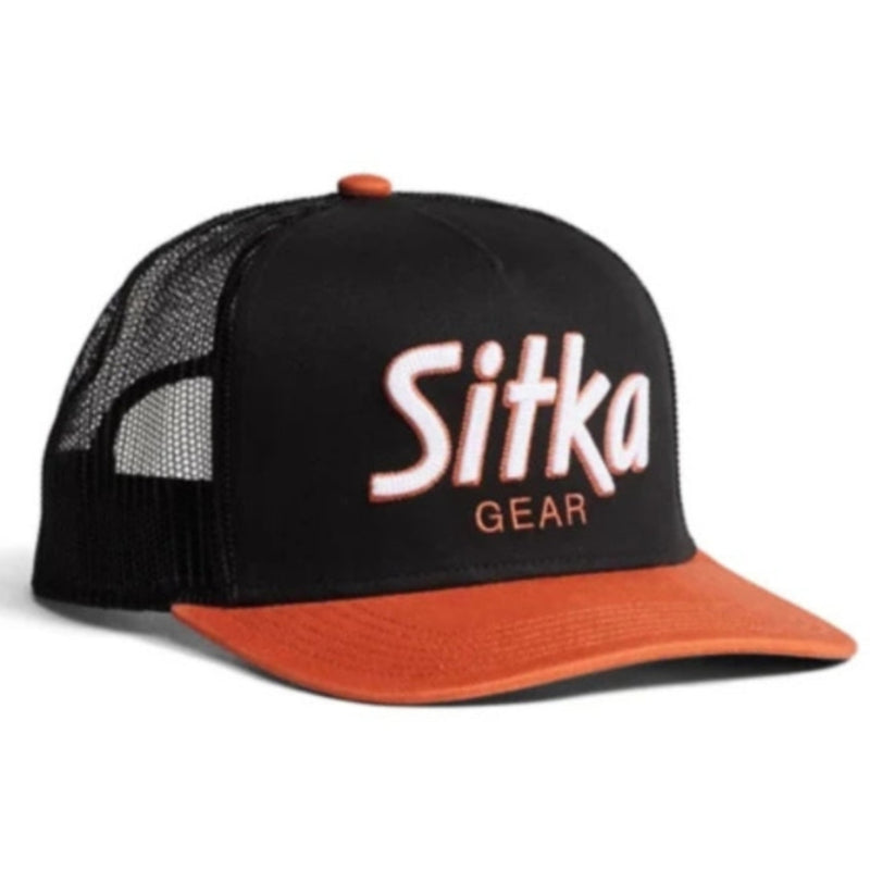 Load image into Gallery viewer, Sitka 90's Script High Pro Trucker Hat – high-profile foam snapback cap with mesh back and vintage SITKA logo