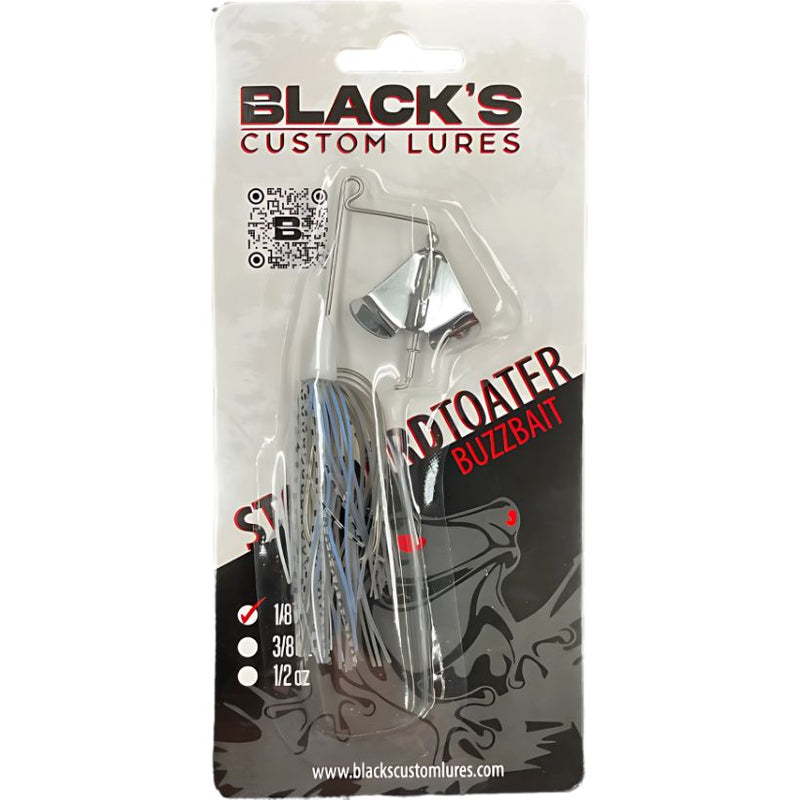 Load image into Gallery viewer, Black's Custom Lures Non-Clacking Toad Toater Buzzbaits - Shad with Nickel Blade