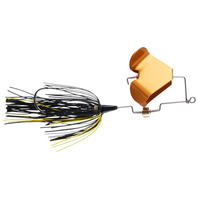 Load image into Gallery viewer, Black's Custom Lures Toad Toater Double Up Buzzbaits - Black with Gold Blade