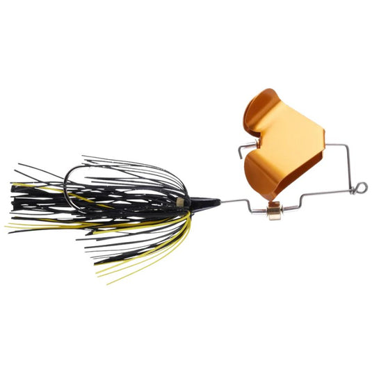 Black's Custom Lures Toad Toater Double Up Buzzbaits - Black with Gold Blade