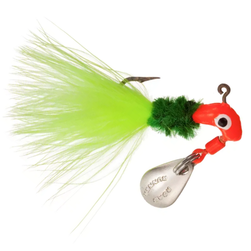 Load image into Gallery viewer, Blakemore Fishing Road Runner Marabou Jigs - Fluorescent Red - Green - Chartreuse