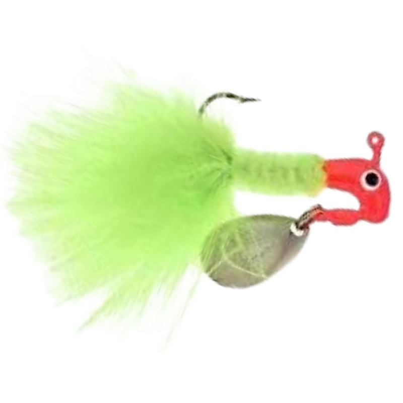 Load image into Gallery viewer, Blakemore Fishing Road Runner Marabou Jigs - Fluorescent Red and Chartreuse