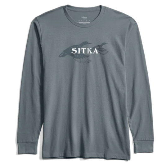 Sitka Rising Teal Long Sleeve T-Shirt – Cotton Polyester Blend Tee with Long Sleeves and Pre-Washed Fit