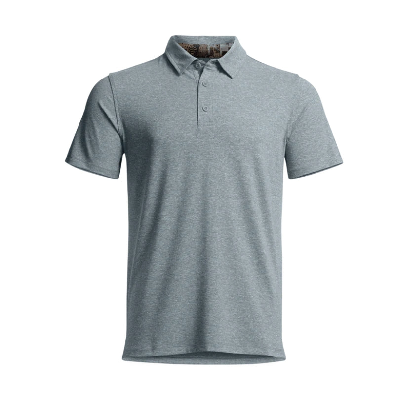 Load image into Gallery viewer, Sitka Essential Short Sleeve Polo – lightweight performance shirt with UPF 50+, odor control, and breathable stretch fabric. Bluestone Heather