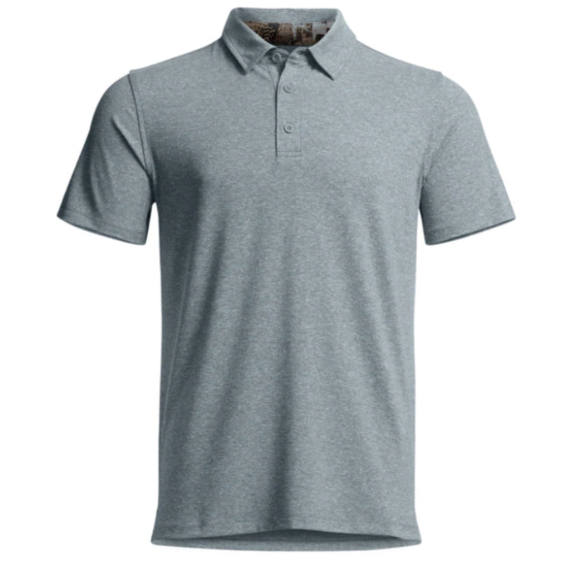 Load image into Gallery viewer, Sitka Essential Short Sleeve Polo – lightweight performance shirt with UPF 50+, odor control, and breathable stretch fabric. Bluestone Heather