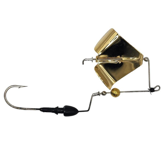 Brazalo Custom Lures Bushwhacker Buzzbaits - Black with Gold Blade