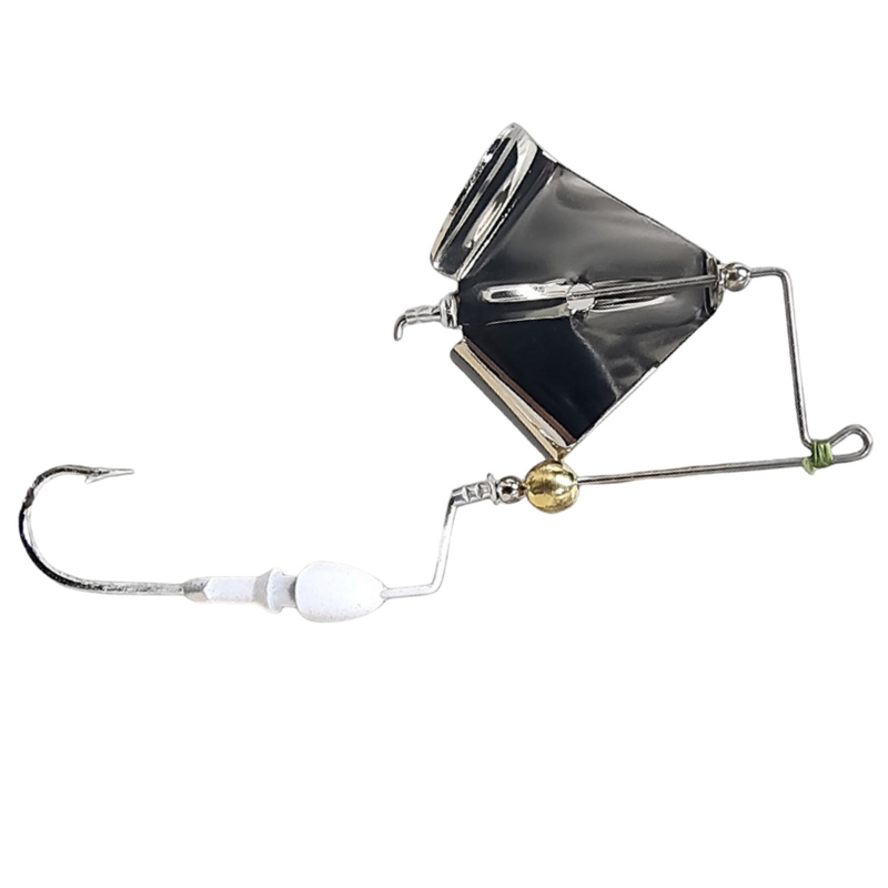 Load image into Gallery viewer, Brazalo Custom Lures Bushwhacker Buzzbaits - White with Nickel Blade