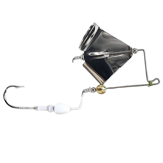 Brazalo Custom Lures Bushwhacker Buzzbaits - White with Nickel Blade