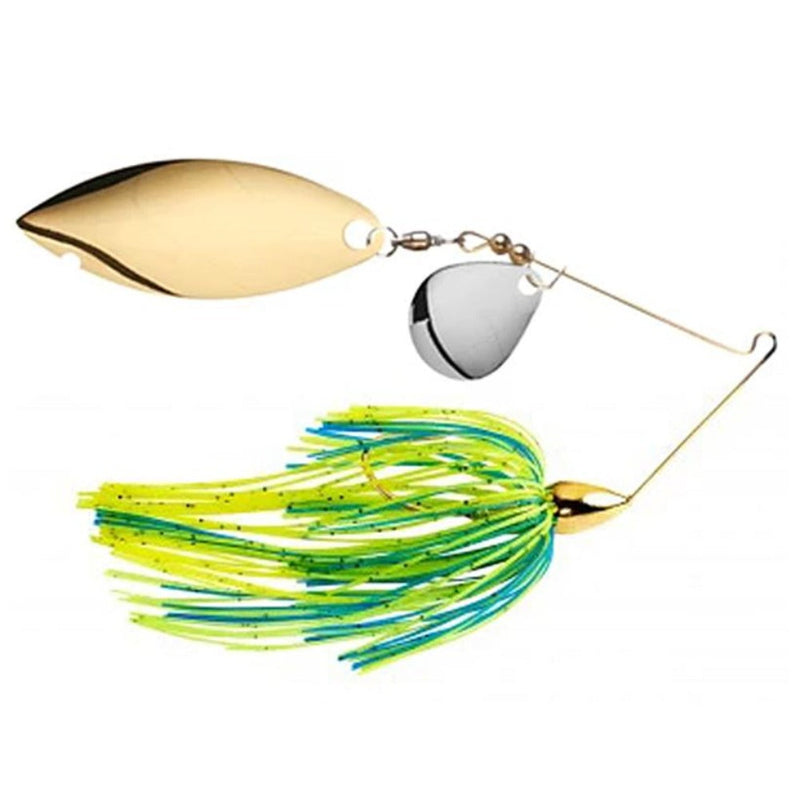 Load image into Gallery viewer, War Eagle Gold Colorado Willow Spinnerbaits - Chartreuse Blue - Gold