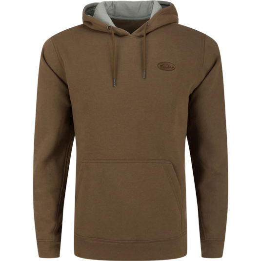 Drake Waterfowl The Three End Hoodie with three-piece lined hood and kangaroo pocket.