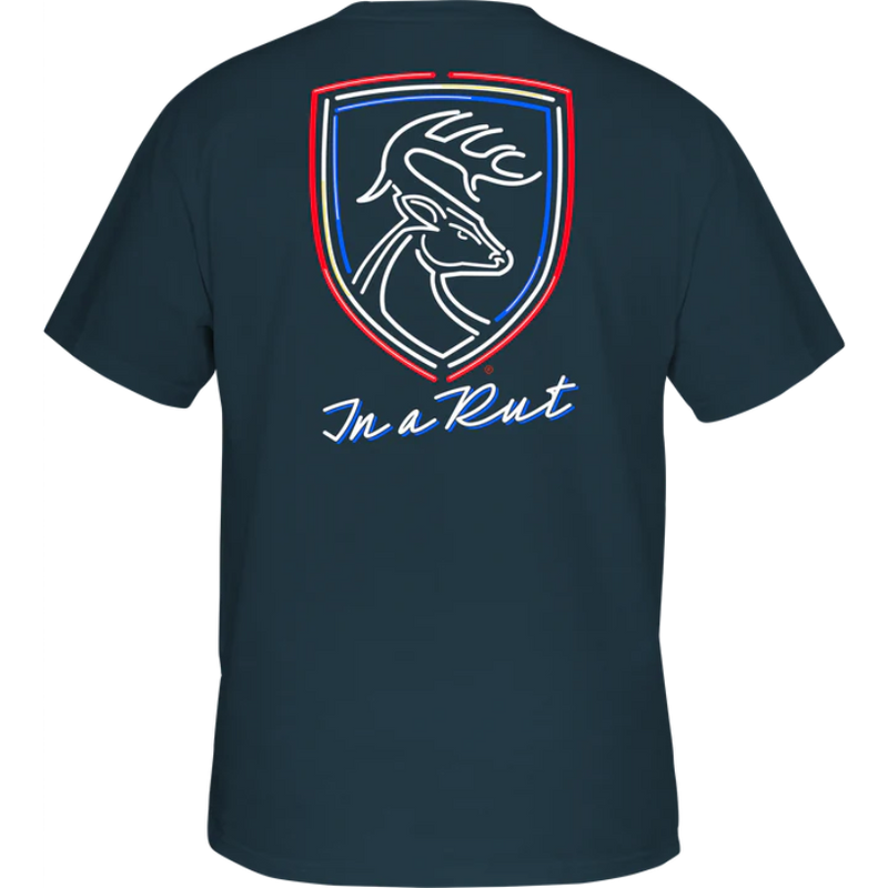 Load image into Gallery viewer, Drake Non-Typical Americana Neon Rut T-Shirt - Orion Blue