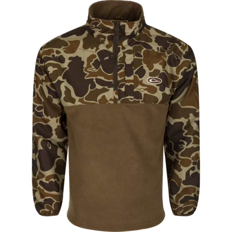 Load image into Gallery viewer, Camouflage pullover with a quarter-zip design on a white background
