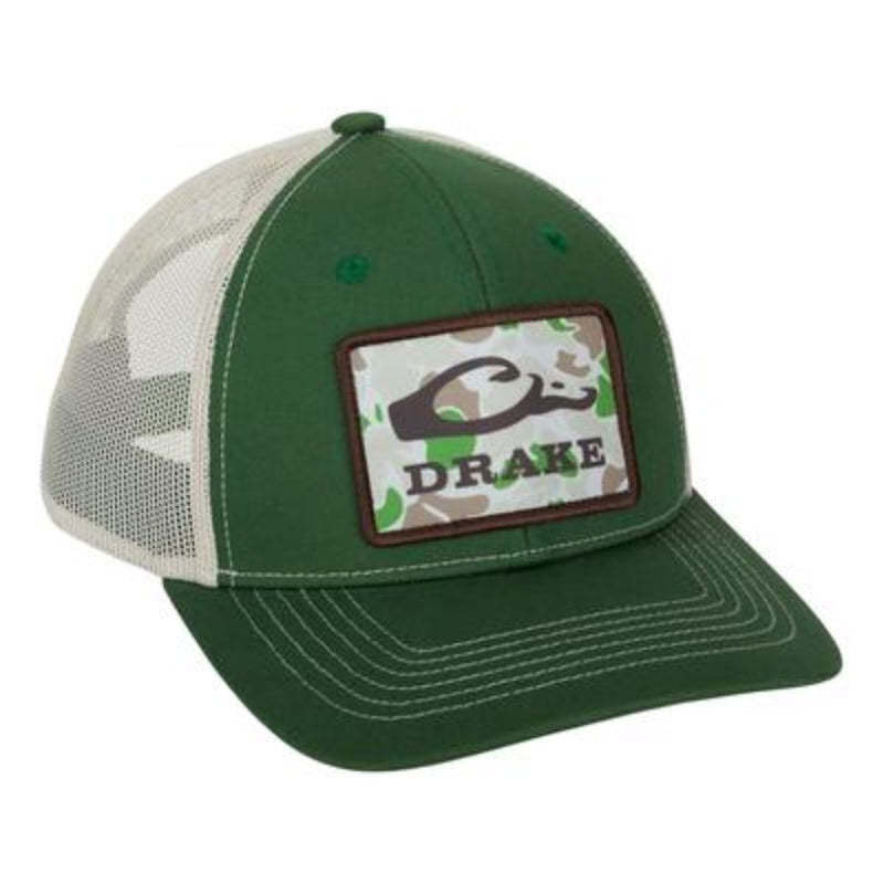 Load image into Gallery viewer, Drake Old School Patch Richardson Mesh Hats - Olive
