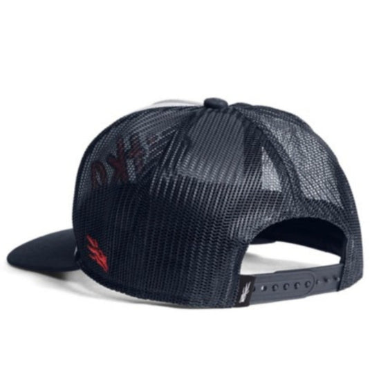 Sitka 90's Script High Pro Trucker Hat – high-profile foam snapback cap with mesh back and vintage SITKA logo