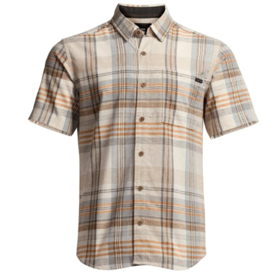 Sitka Ambary Short Sleeve Shirt – breathable button-down with hemp blend fabric, chest pocket, and wood buttons