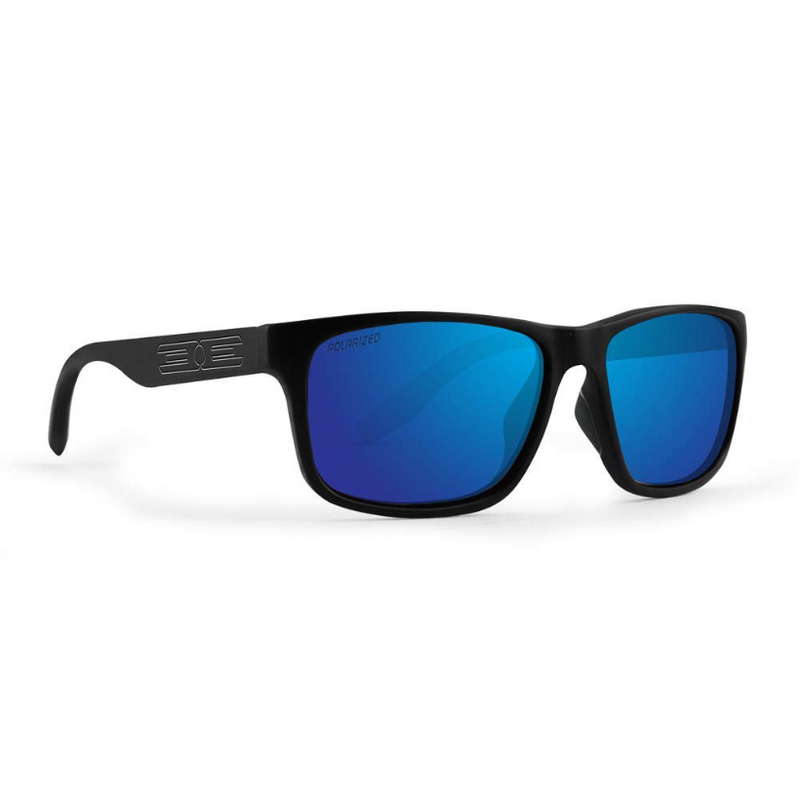 Load image into Gallery viewer, Epoch Delta Sunglasses - Matte Black and Blue Lens
