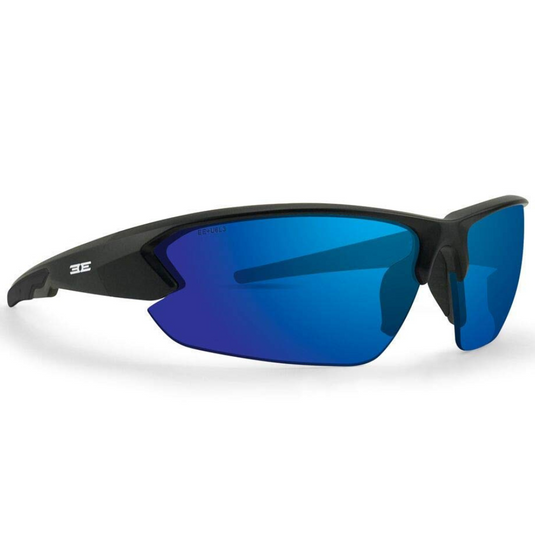 Epoch Eyewear Midway Sunglasses - Black Frames with Polarized Blue Mirror Lens