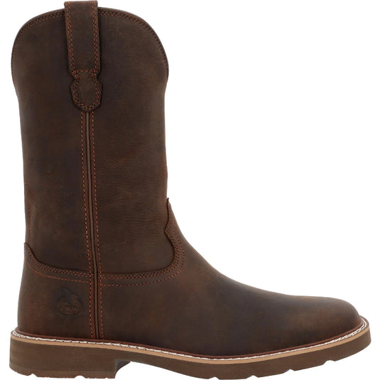 “Georgia Boot Core 37 Western 11 Inch Pull On work boot front view with full-grain leather”
