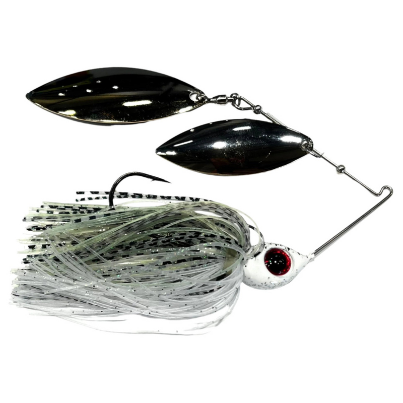 Load image into Gallery viewer, Head Hunter Nasty 50/50 Double Willow Spinnerbait - Smokey Night and Electric Black