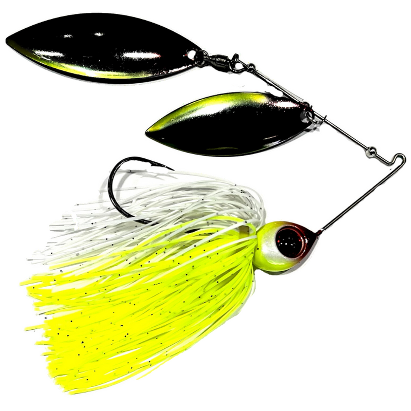 Load image into Gallery viewer, Head Hunter Nasty 50/50 Double Willow Spinnerbait - Clown and Clown Blade