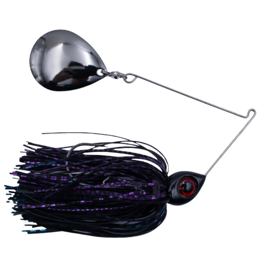 Head Hunter Nasty Night 50-50 Colorado Spinnerbait - Smokey Night and Electric Black