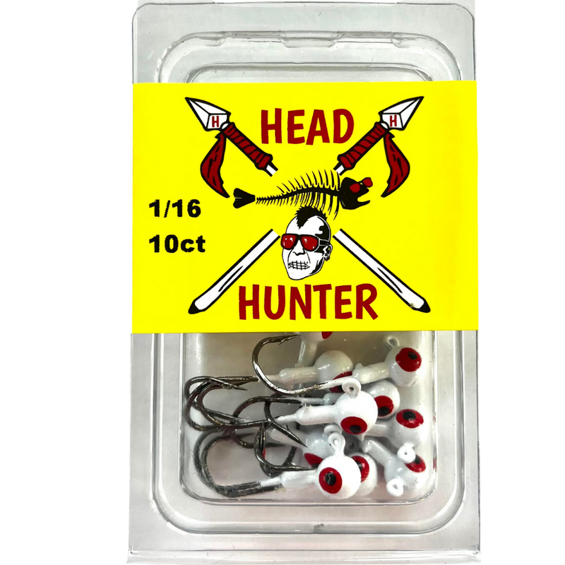 Load image into Gallery viewer, Head Hunter Painted Round Jig Heads - White - 1-16oz