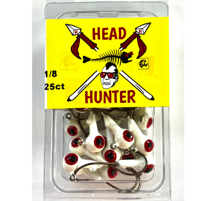 Load image into Gallery viewer, Head Hunter Painted Round Jig Heads - White - 1-8oz - 25pk