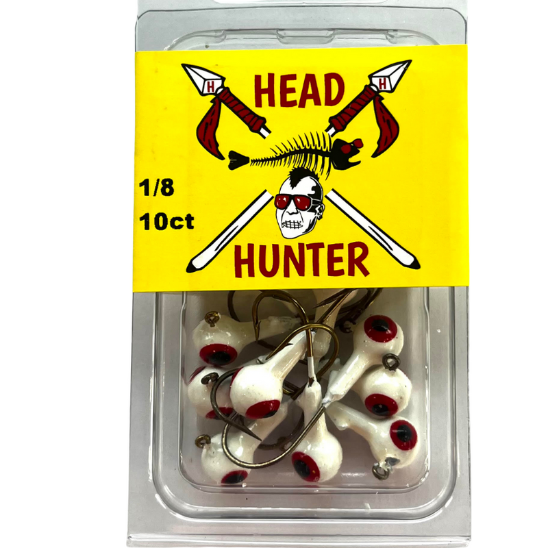 Load image into Gallery viewer, Head Hunter Painted Round Jig Heads - White - 1-8oz