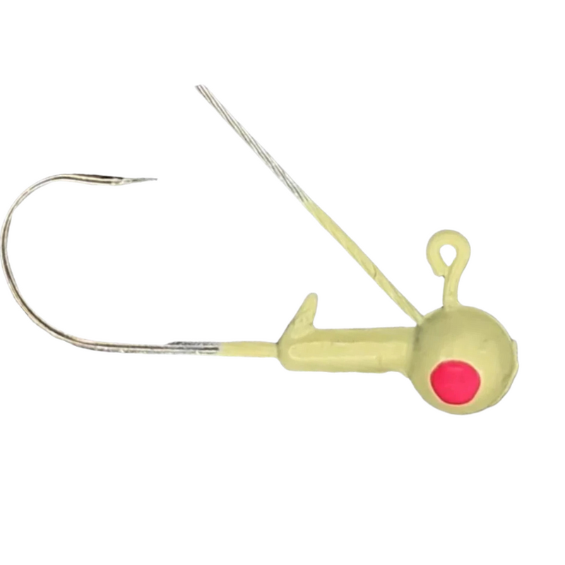 Load image into Gallery viewer, Head Hunter Weedless Jig Heads in
White, round head design with weed guard, pack of 8 for snag-resistant freshwater fishing