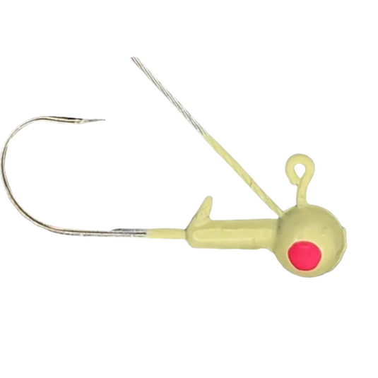 Head Hunter Weedless Jig Heads in
White, round head design with weed guard, pack of 8 for snag-resistant freshwater fishing