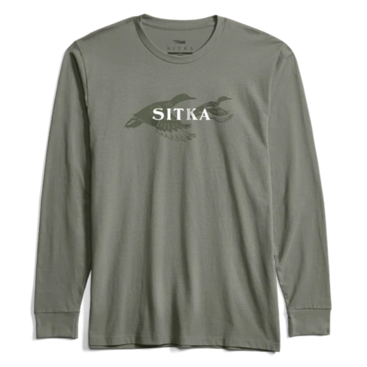 Sitka Rising Teal Long Sleeve T-Shirt – Cotton Polyester Blend Tee with Long Sleeves and Pre-Washed Fit