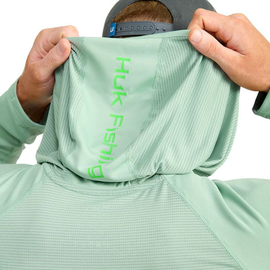 Huk Icon Performance Hoodie - Fog Green - Back View