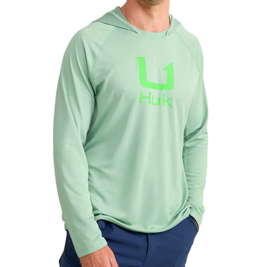 Huk Icon Performance Hoodie - Fog Green - Front View