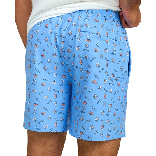 Huk Pursuit Volley Swim Shorts - Marolina Blue Tuna Roll - Rear View