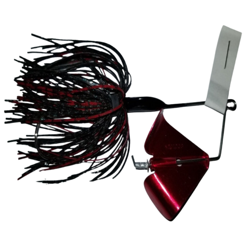 Load image into Gallery viewer, J & H Tackle Head-Knockers Buzz Baits - Black and Red with Red Blade