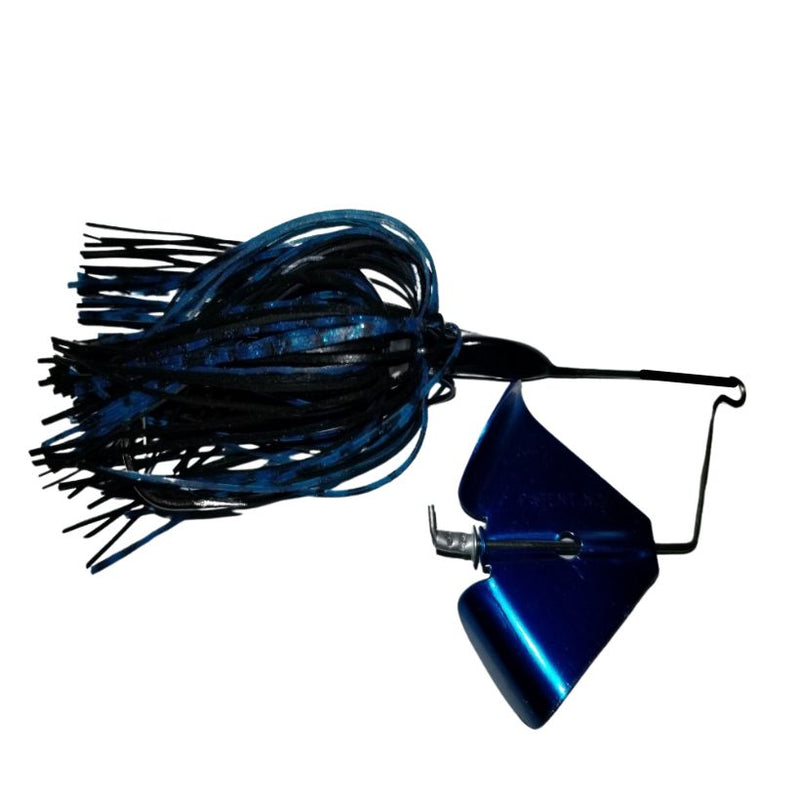 Load image into Gallery viewer, J & H Tackle Head-Knockers Buzz Baits - Black Blue Skirt with Blue Blade
