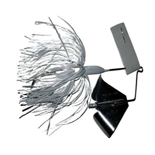 J & H Tackle Head-Knockers Buzz Baits - White with Silver Blade