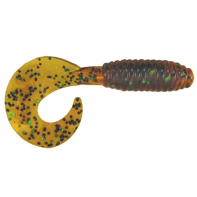 Load image into Gallery viewer, Kalin's Lunker Grubs - Pumpkin Salt and Pepper Green Flake