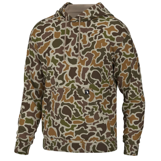 Local Boy Outfitters Hilltop Hoodie with camo design, drawstring hood, and kangaroo pocket