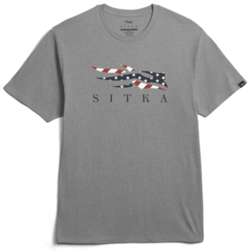 Load image into Gallery viewer, Sitka Icon Flag Tee – pre-washed cotton-poly shirt with SITKA flag logo graphic, soft and true-to-size fit